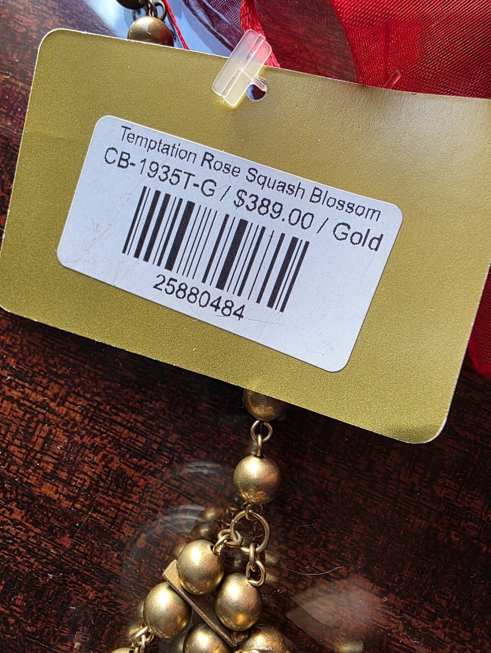 NWT Rodeo Quincy Barbosa Western Gold-Tone Faux Turquoise Squash Blossom - Picture 4 of 4